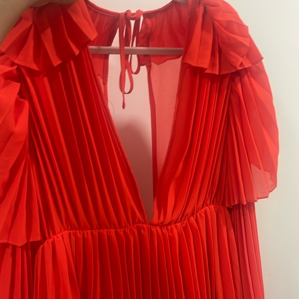 Orange open front and back dress